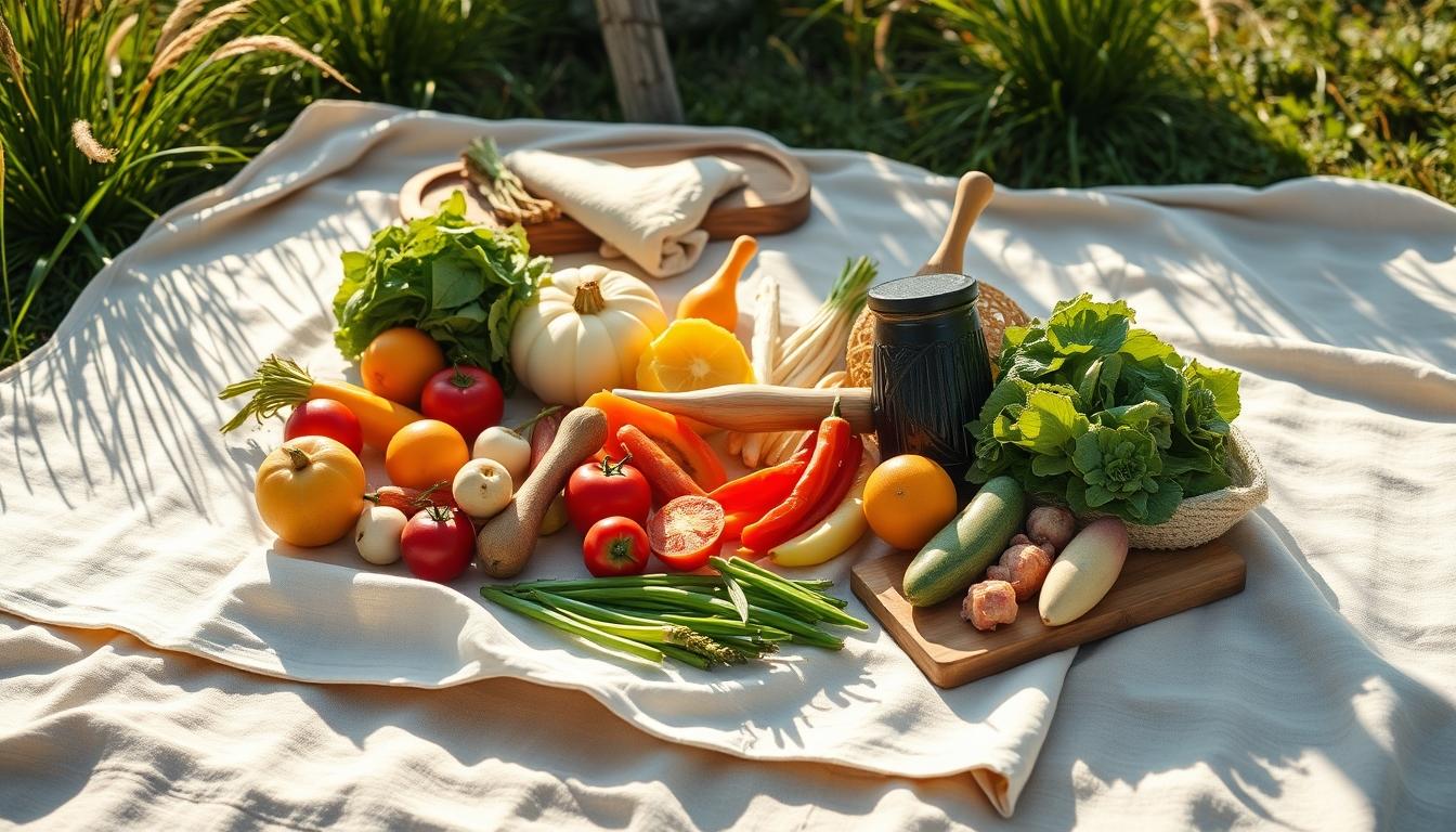 Fresh ingredients for healthy home cooking