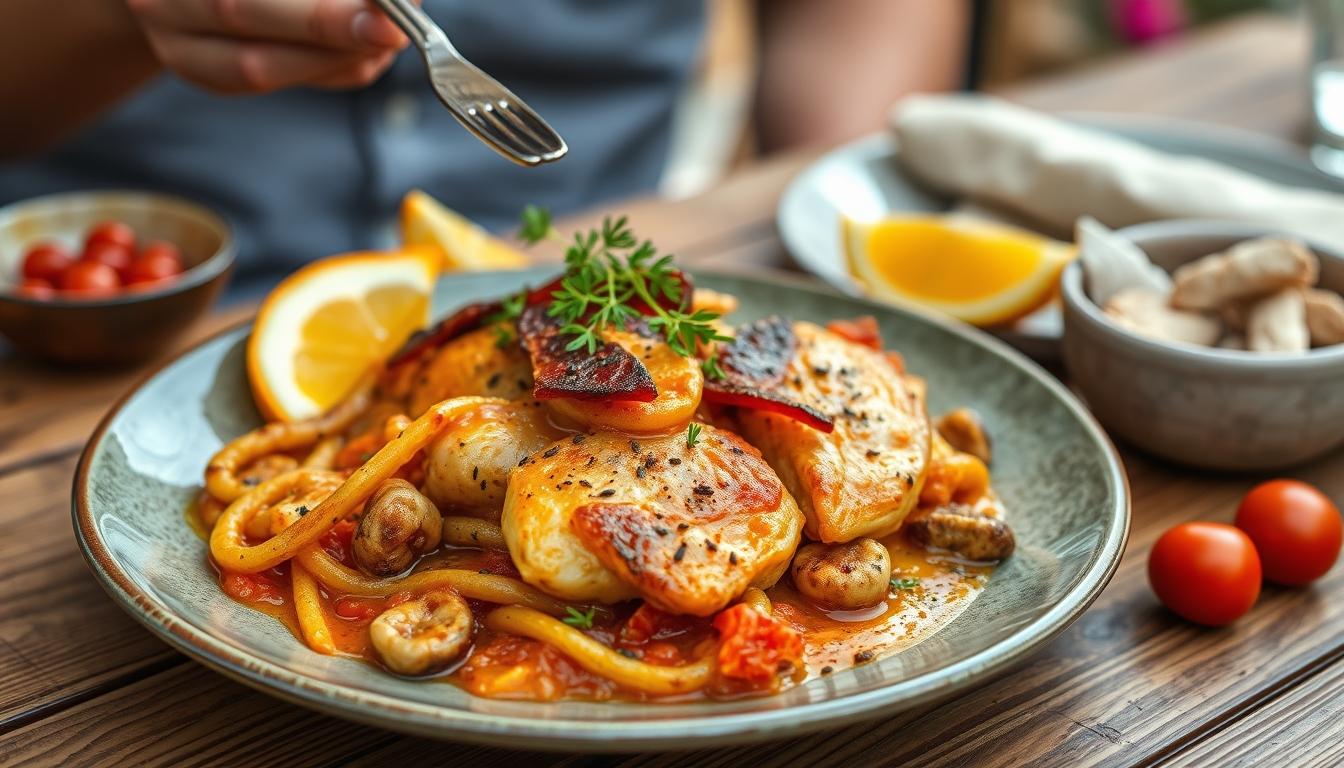 Fresh seasonal ingredients arranged for home cooking